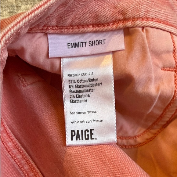 Paige Emmitt Pink Frayed Hem Women Shorts, size 26 - Picture 5 of 6